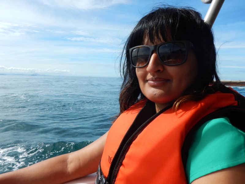 Bejal in life jacket