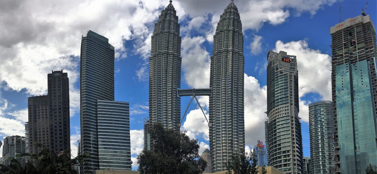 Petronas towers Kuala Lumpur panoramic