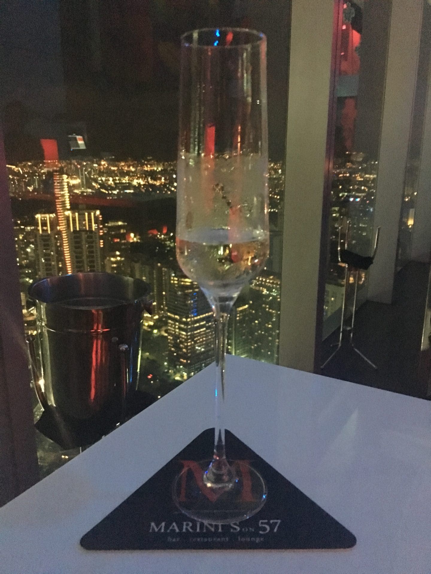 Champagne on Marini's at 57 rooftop