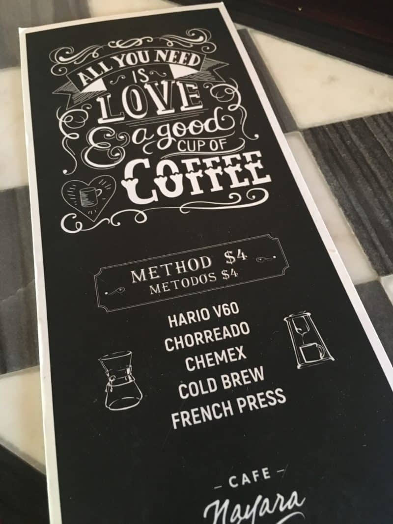 The super swish Nayara Resort Nayara , Arenal, Costa Rica The super swish Nayara Resort Espresso menu