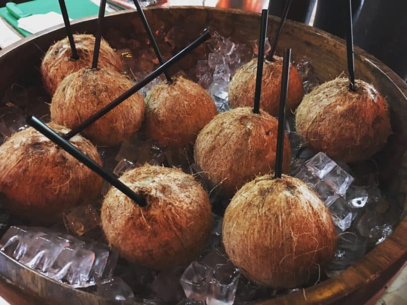 The super swish Nayara Resort Nayara , Arenal, Costa Rica The super swish Nayara Resort Breakfast coconuts