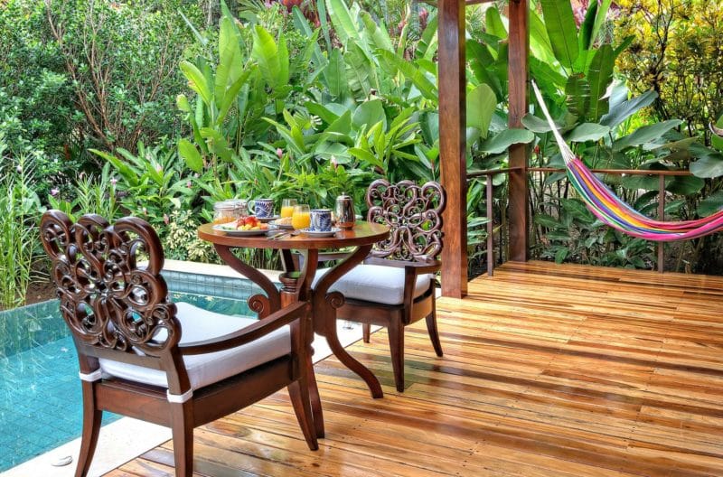 The super swish Nayara Resort Villa 14 breakfast area