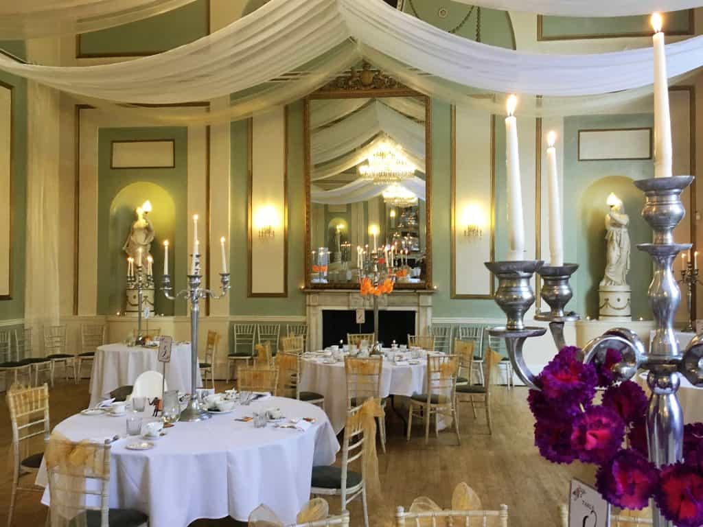 The City Rooms Grand Ballroom dressed for afternoon tea