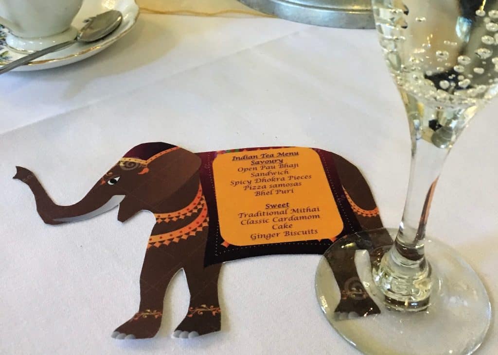 The elephant menu card