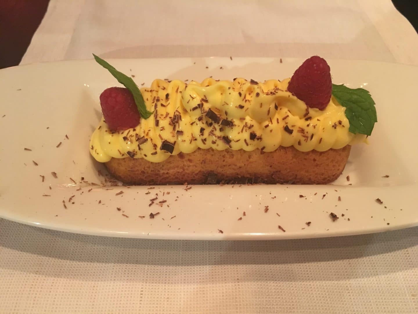 Marisa Un Alkermes: Tradional Florentine dessert with homemade biscuit, chantilly cream, chocolate and mint at Touch Bistro