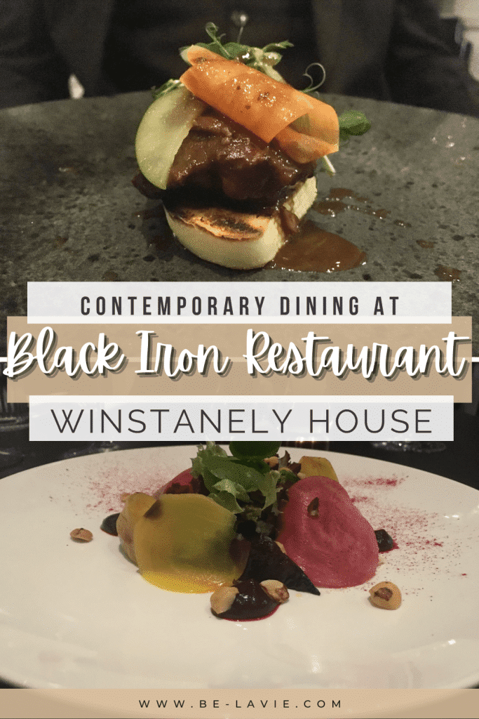 Black Iron Restaurant at Winstanley House Pinterest Pin