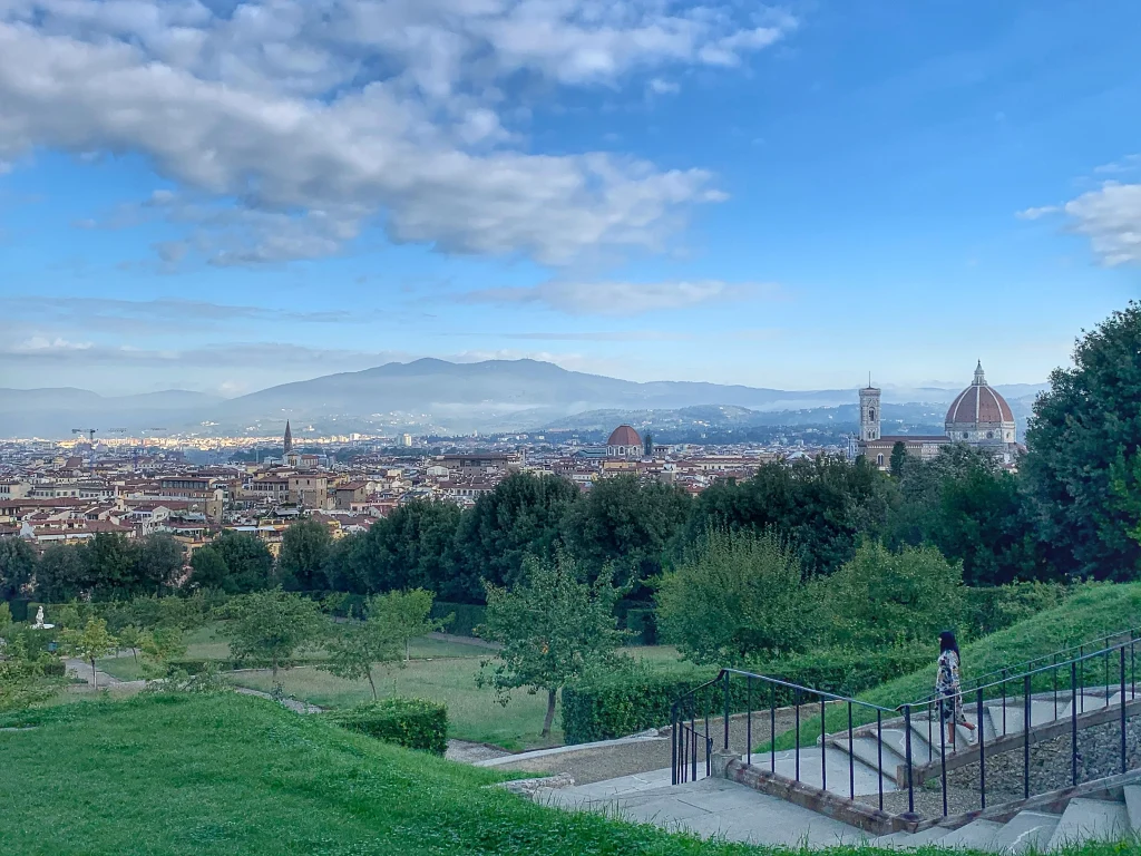 Bejal standing in the Boboli Gardens in Florence