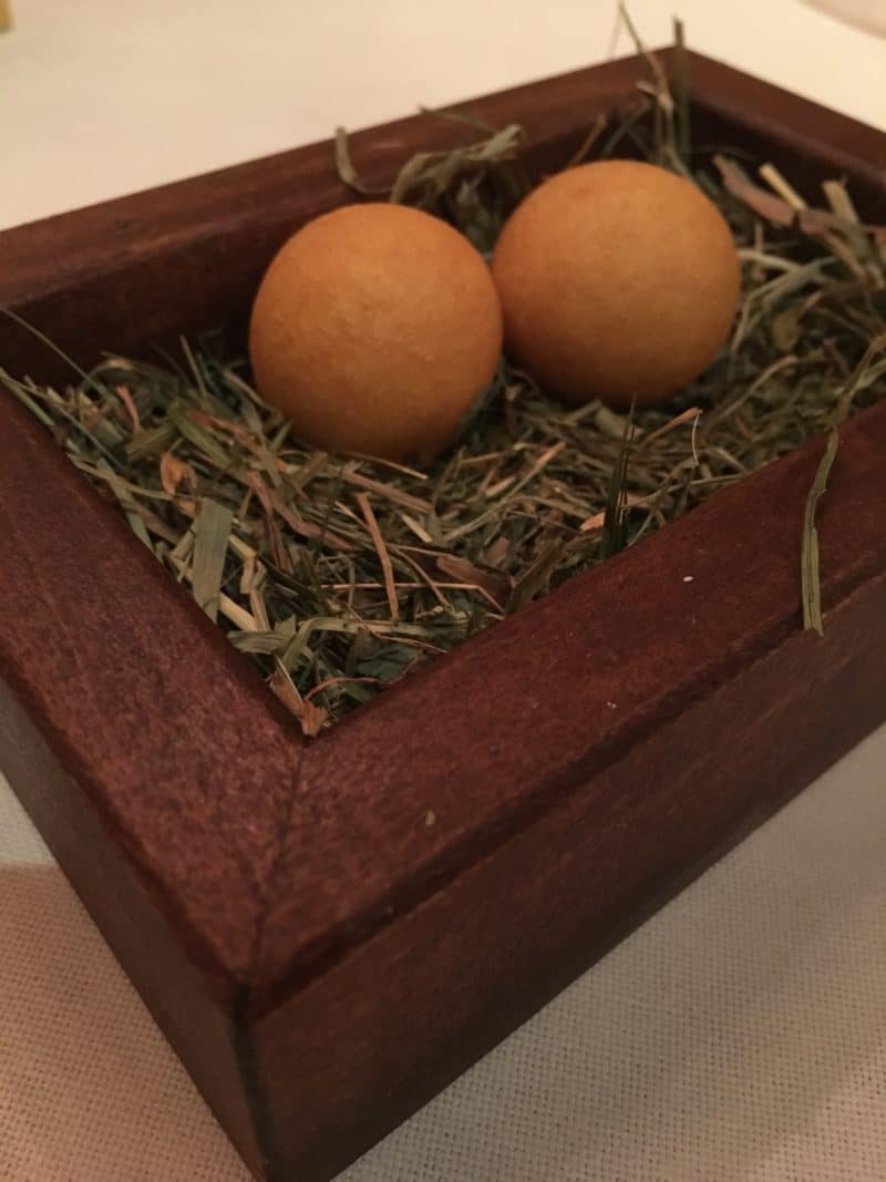 Elegant dining at 2 Michelin Star Spondi in Athens Smoked milk croquettes