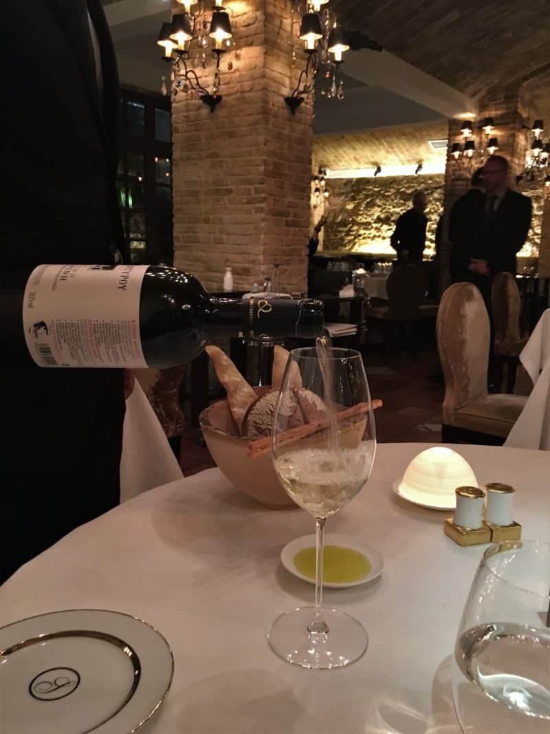 Elegant dining at 2 Michelin Star Spondi in Athens Greek Wine