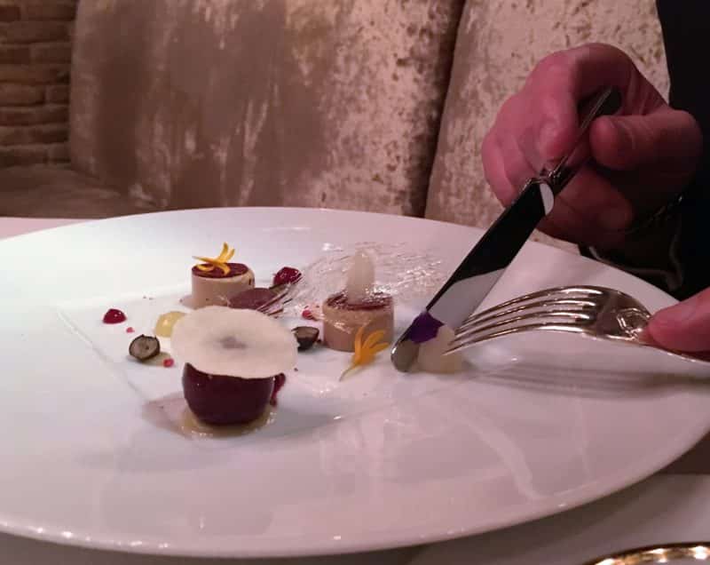 Elegant dining at 2 Michelin Star Spondi in Athens Fois Gras