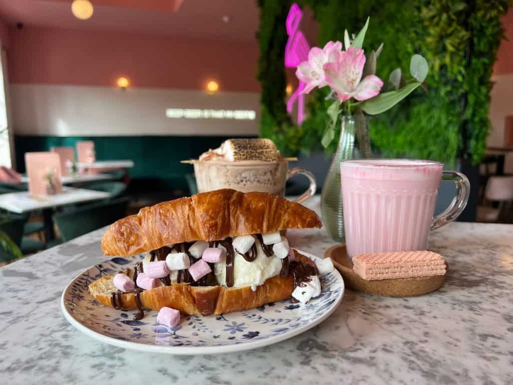 Cream and marshmallow filled croissant at Audrey, Leicester