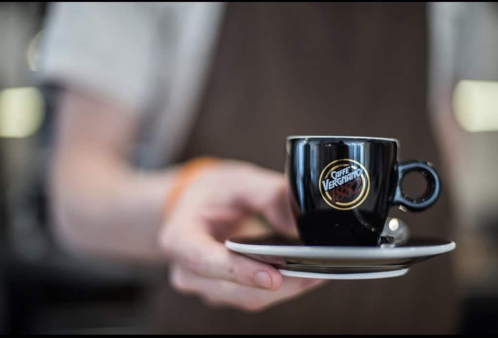 Gelato Village Espresso, LE1, Leicester. Espresso in a small black cup