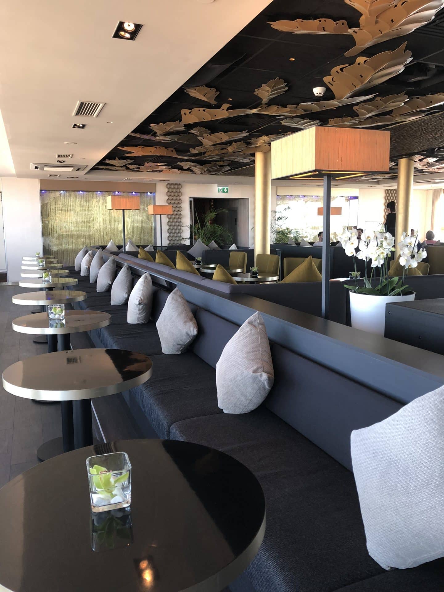 Skyline Bar Riga interiors: middle-section tables