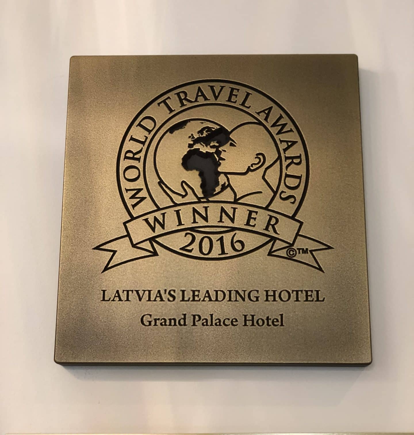 The Grand Palace Hotel Riga, Leading Hotels of teh Wordl plaque