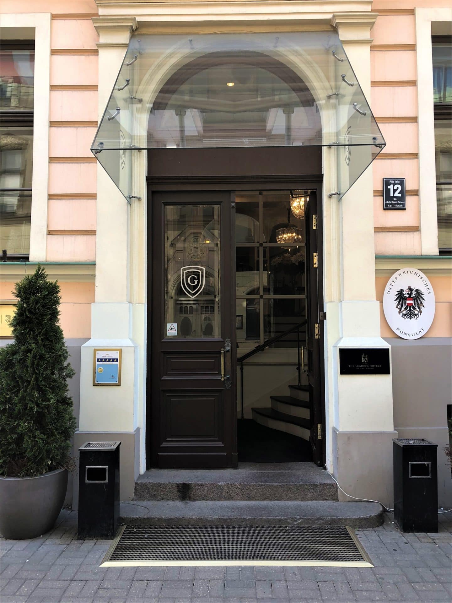 The Grand Palace Hotel Riga front door of hotel