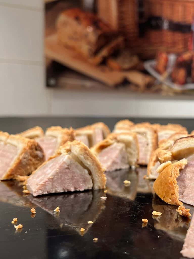 Pok Pie tasters at Ye Olde Pork Pie Shoppe