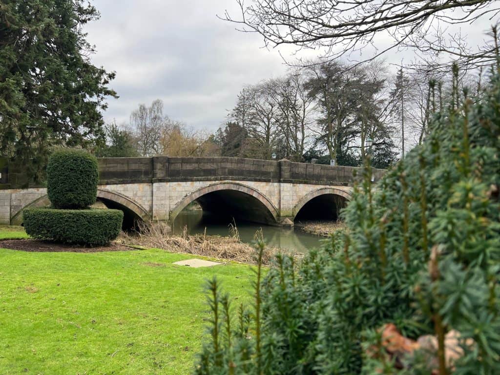 War Memorial town estate gardens bridge, Melton Mowbray