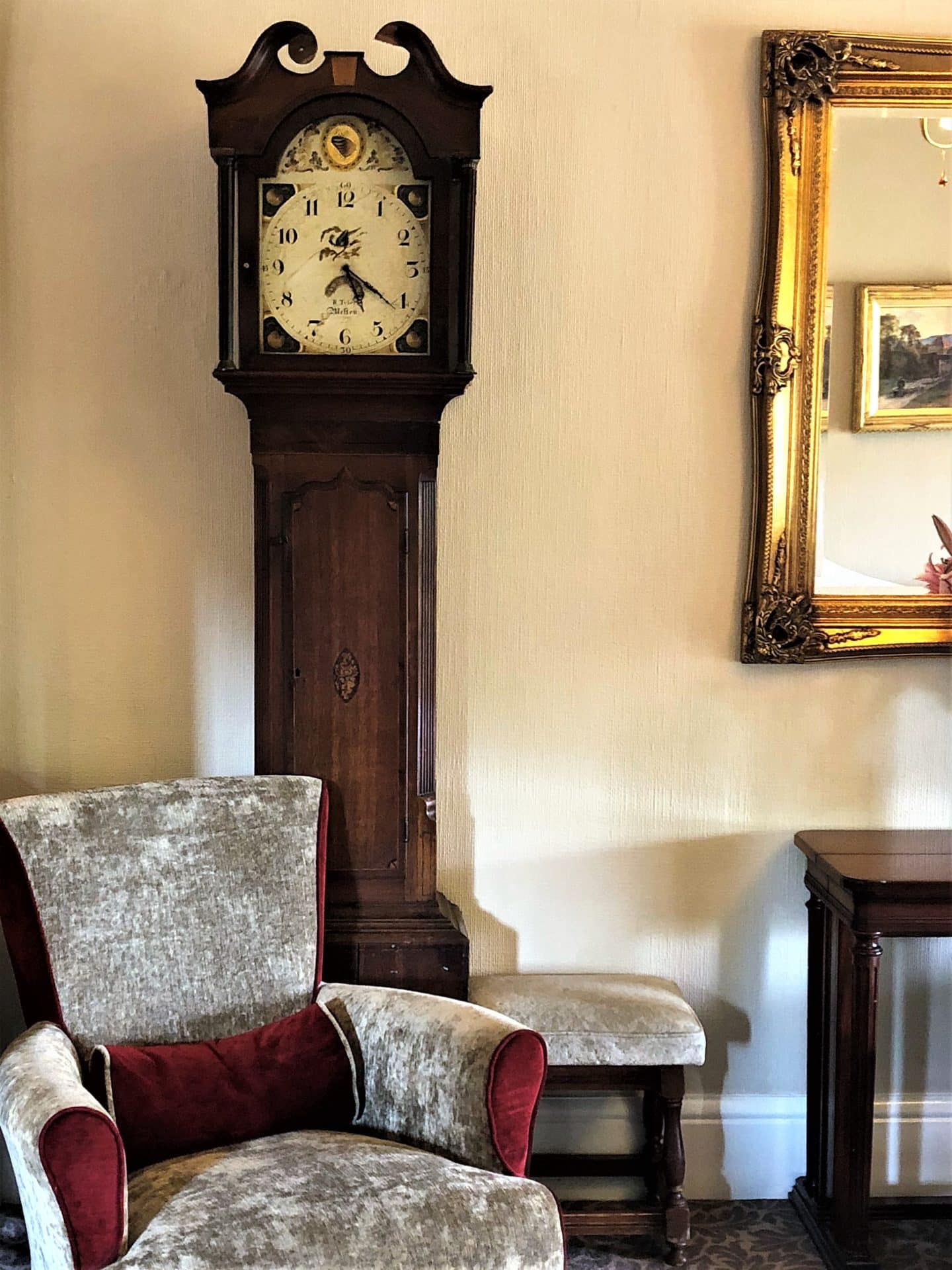 Grandfather clock in the beautifully styled lobby 