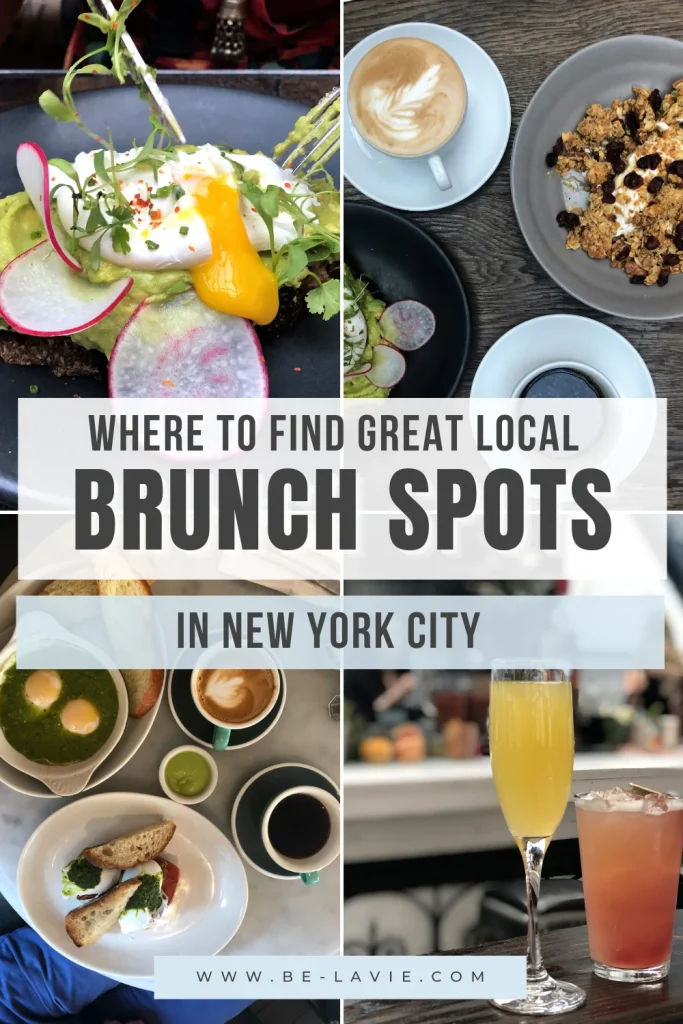 Brunch in New York City Pinterest Pin with 4 images overlayed with text
