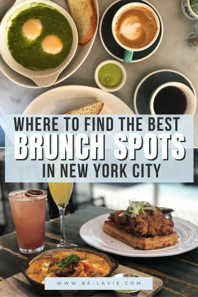 Brunch in New York City Pinterest Pin with 4 images overlayed with text