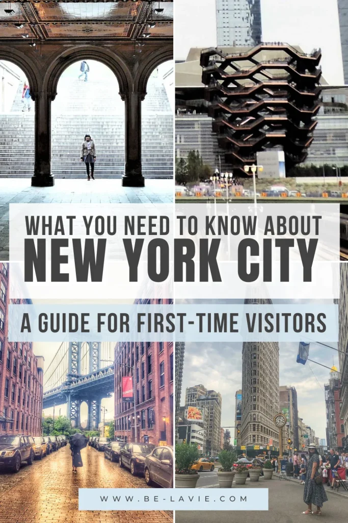 NYC Bucketlist pinterest pin with 4 images overlaid with text 1