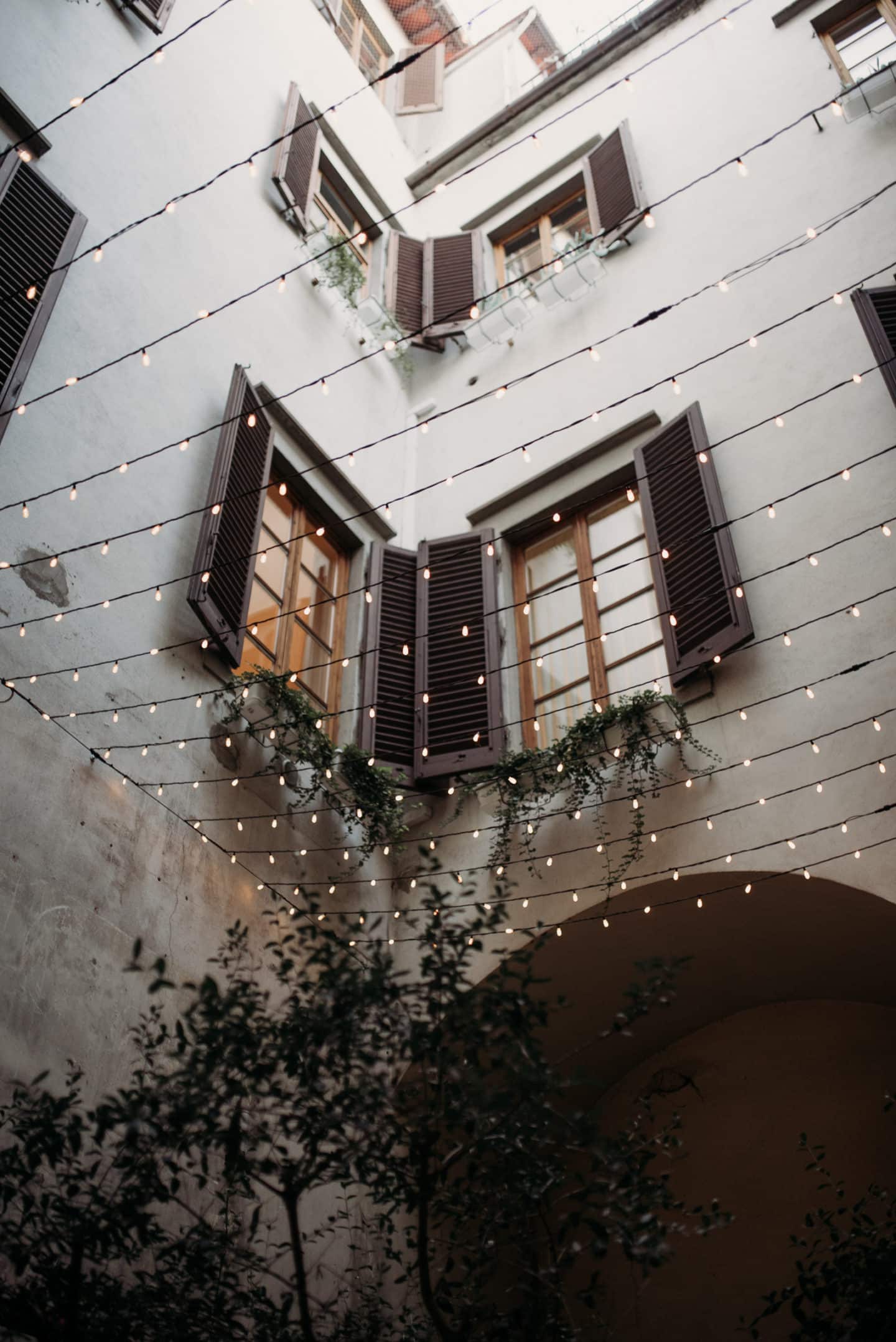 Soprarno Suites: A Beautiful Boutique Hotel in Florence, the inner courtyard of the building.