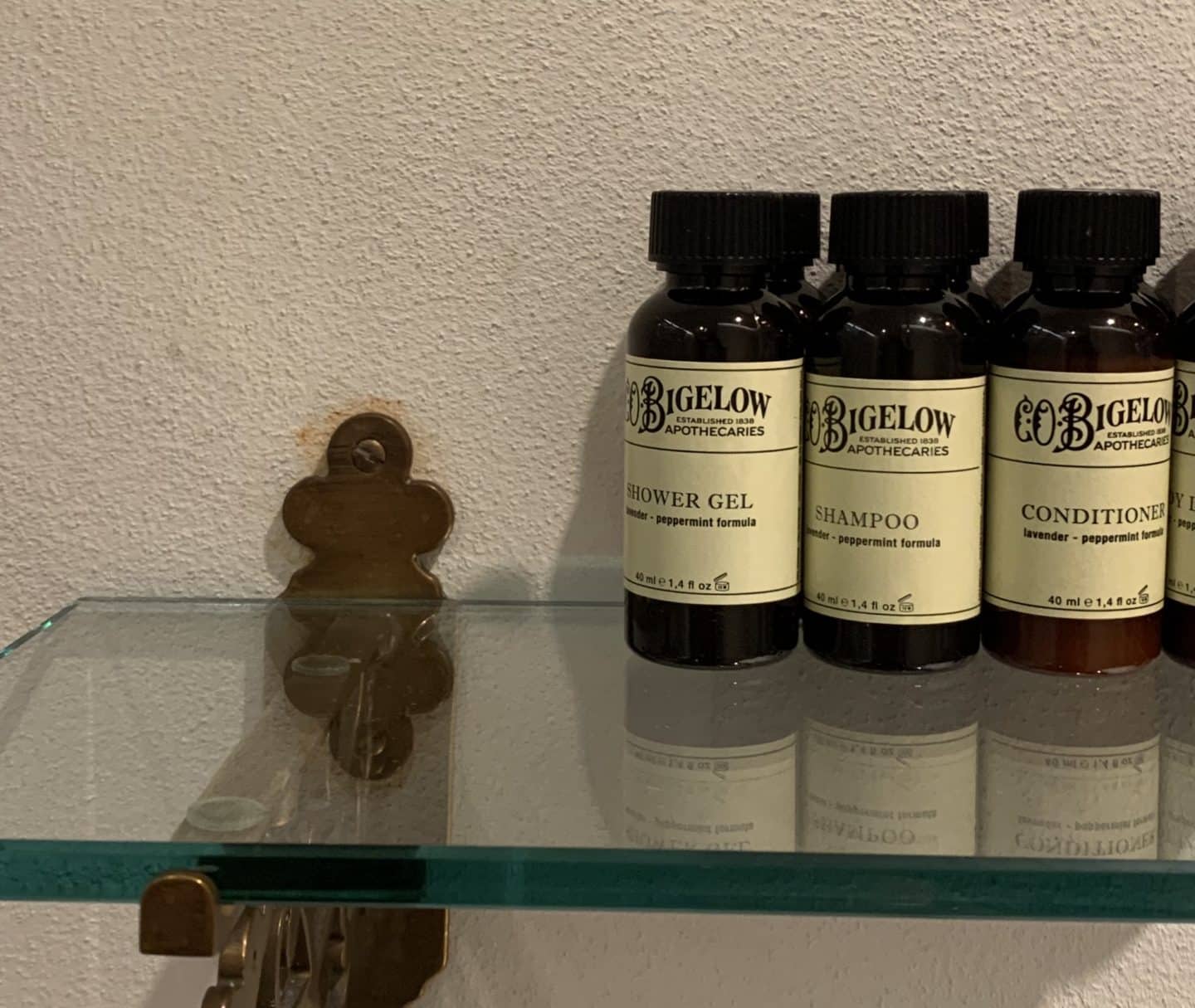 Bath product bottles at SoprArno suites