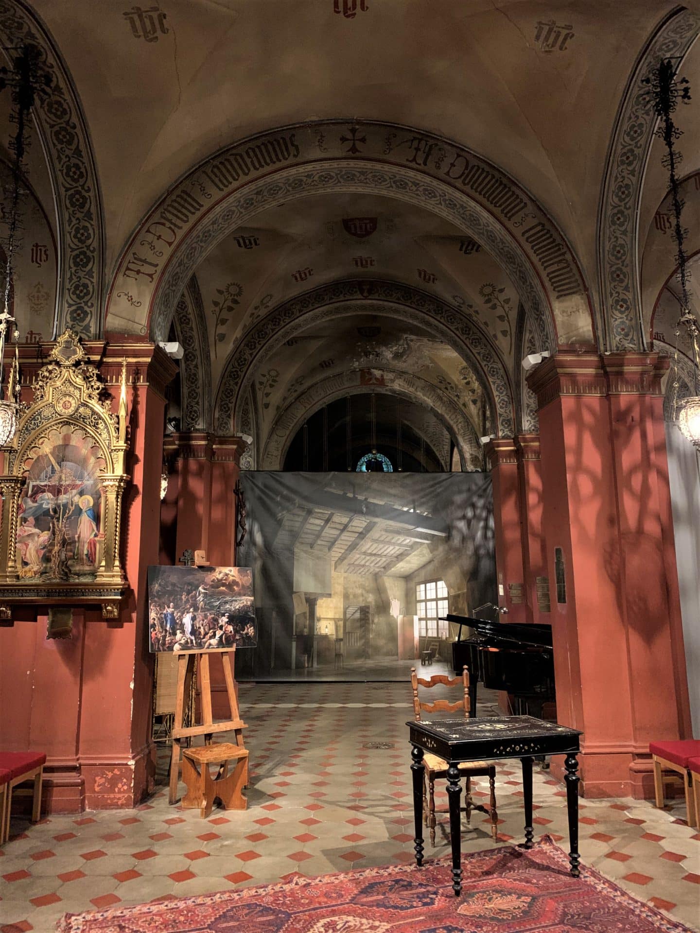 Oltrarno An Artisanal Neighbourhood in Florence: Interiors of St Marks Chapel ready for an opera performance.