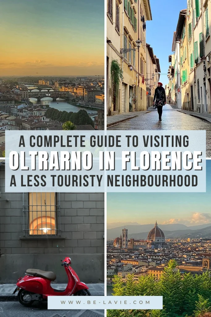 Oltrarno Neighbourhood pinterest pin with 4 images overlaid with text