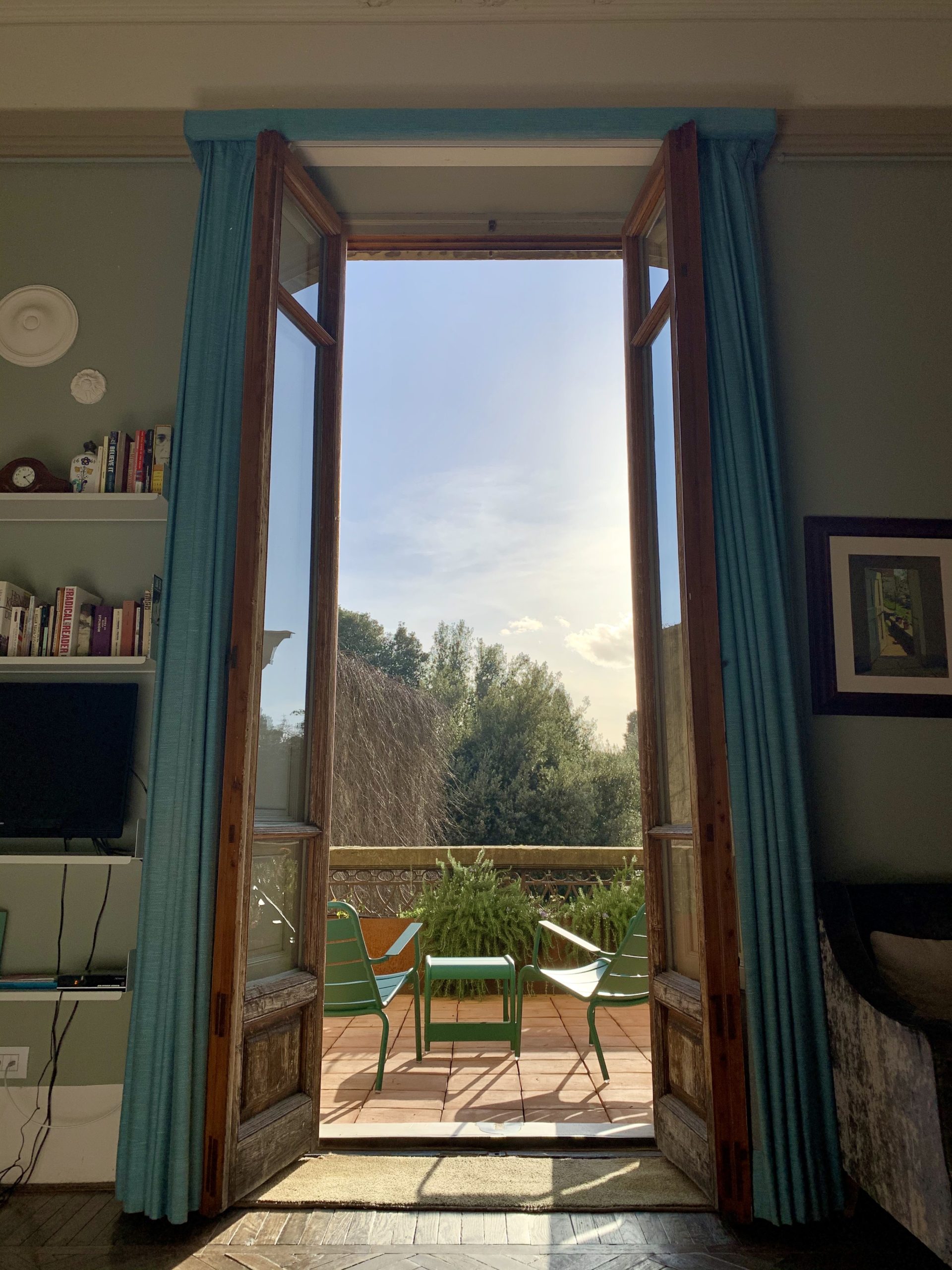 French windows of bedroom