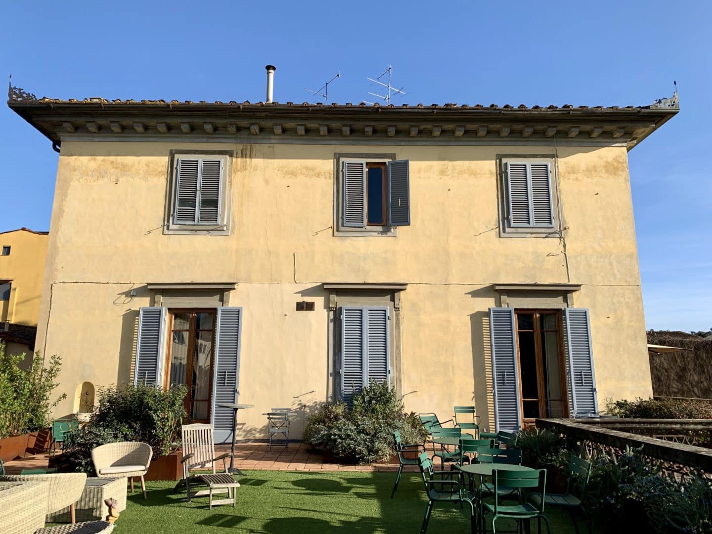 Side view of Adastra building from balcony