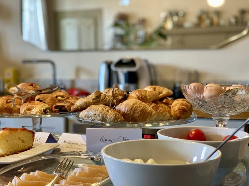 Croissants and pastries in the salon