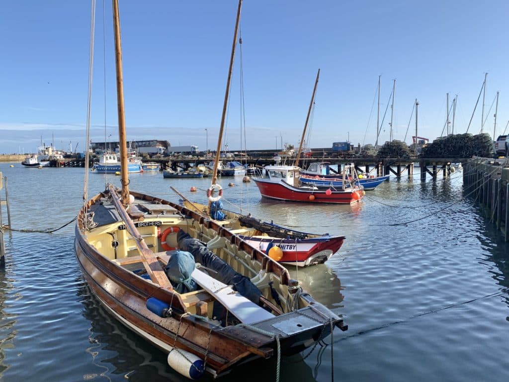 Bridlington Marina with fishing boats all lined up