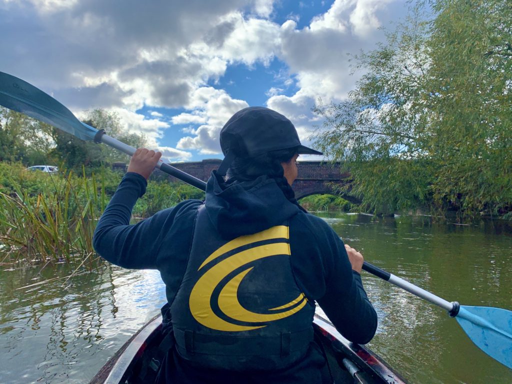 Kayaking along the River Soar, Leicestershire 