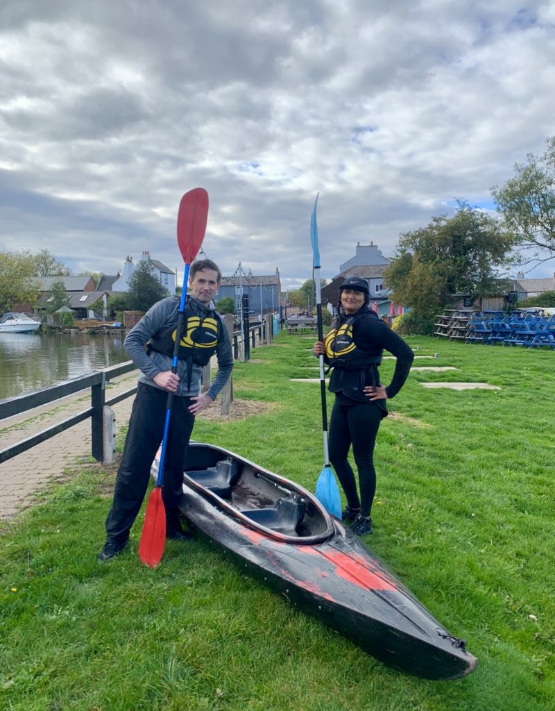 Kayaking along the River Soar, Leicestershire 