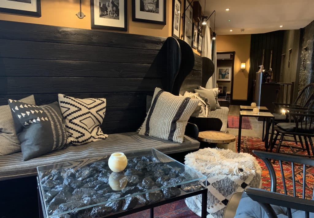 Coal under glass table