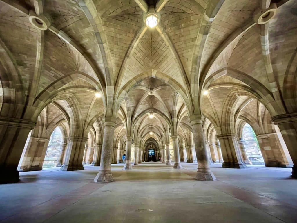 48 hours in Glasgow: Glasgow University Cloisters interiors