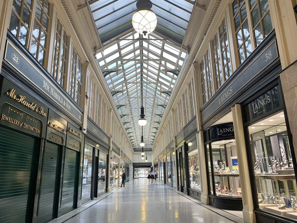 48 hours in Glasgow: Argyll Arcade interiors which is full of jewellery stores 