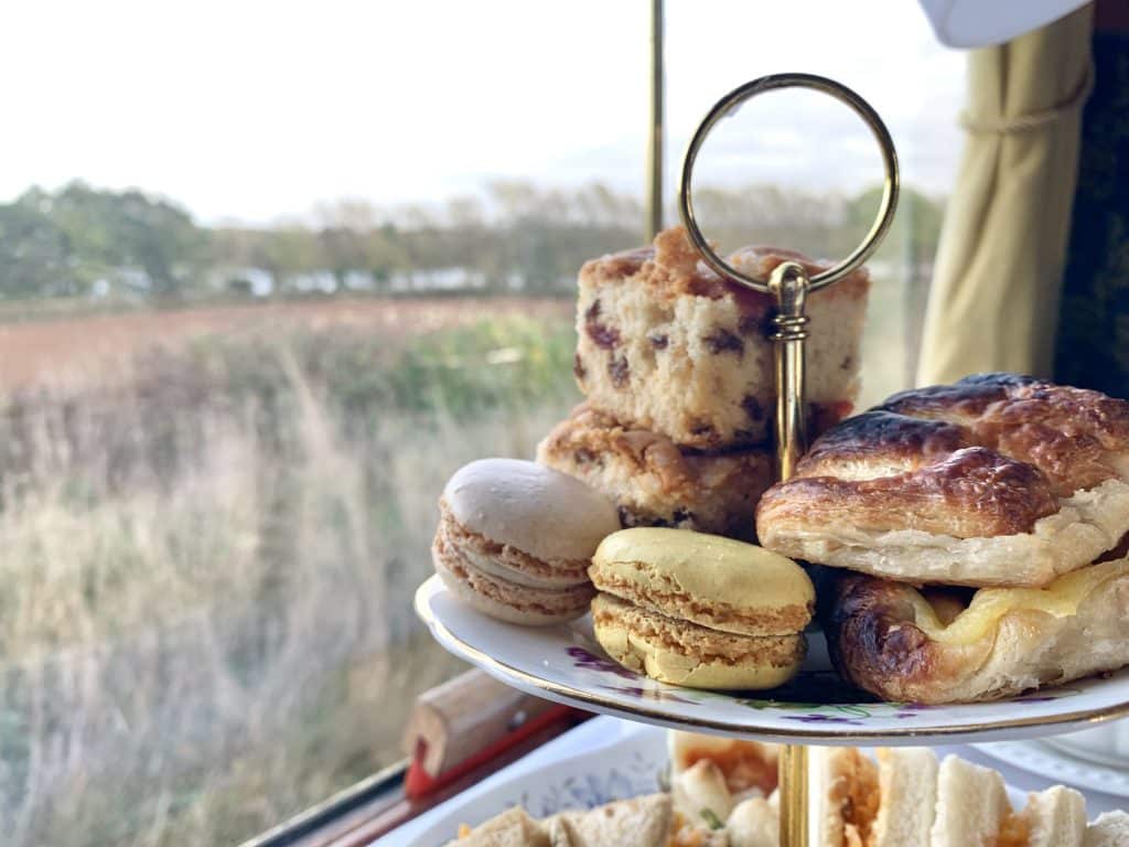 Sweet treats on cake stand