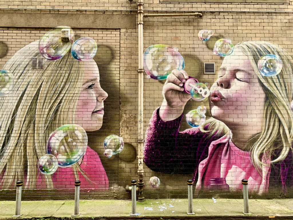 Bubbles by two girls