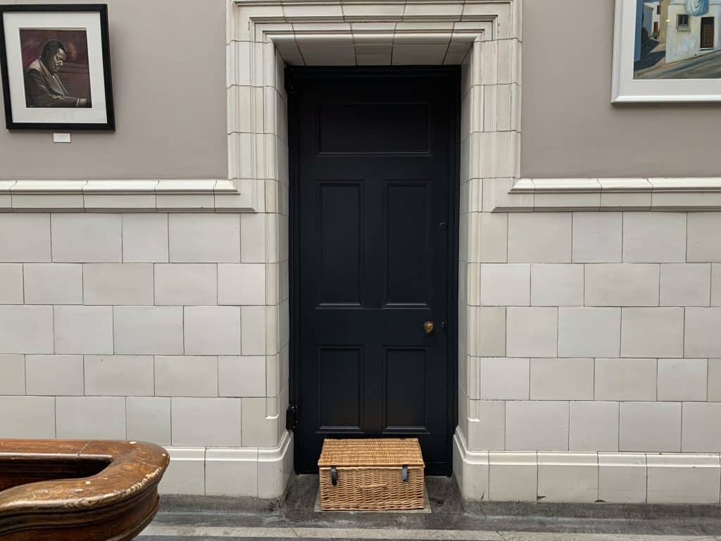 48 hours in Glasgow: ABode Hotel Glasgow Room exterior with a breakfast hamper outsid ethe room 
