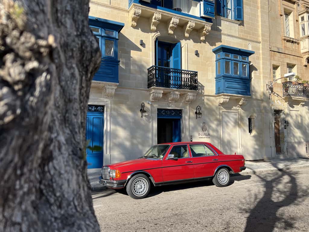 Red Valletta Car on Harbour front