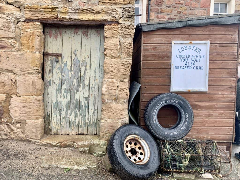 Villages and towns in Fife: The exterior of the Lobster Hut, Crail, Fife