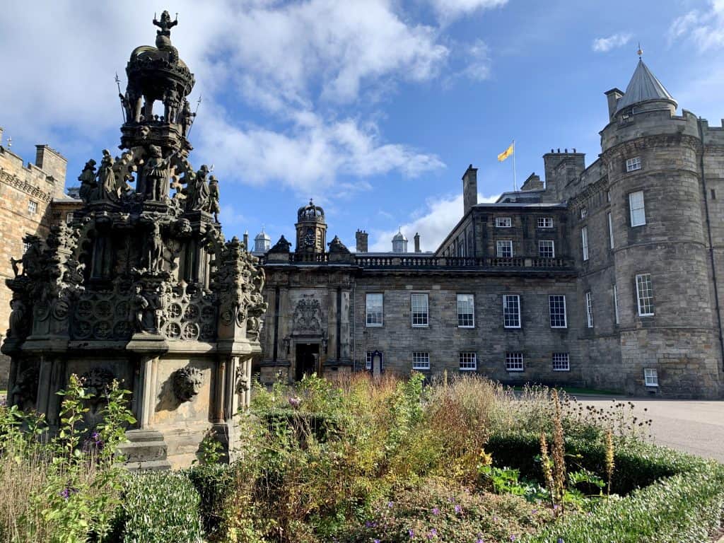 Holyroodhouse Palace Gardens exterior with wild flowers