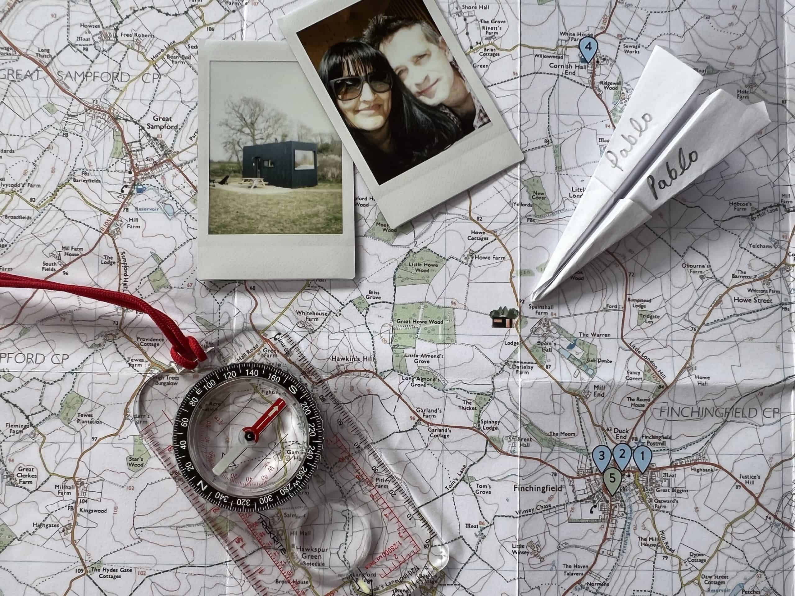 Map with location of Cabin