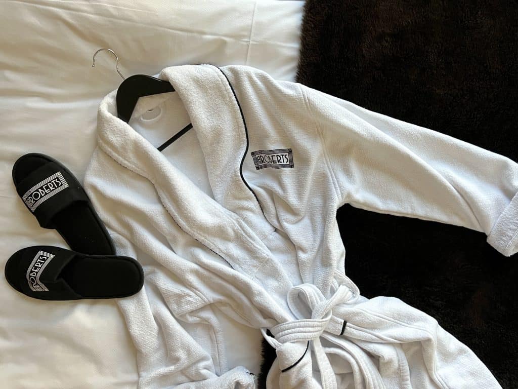 Hotel Lilla Roberst Bath robes and slipper