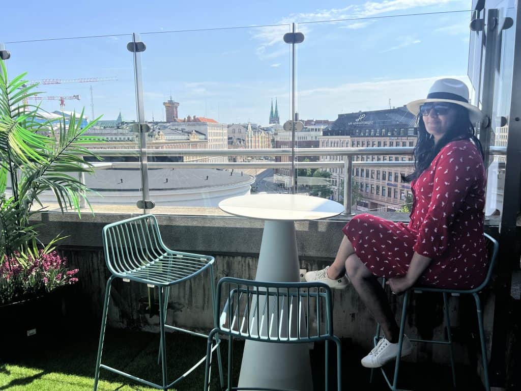 Loiste Rooftop Bar view of central station in Helsinki