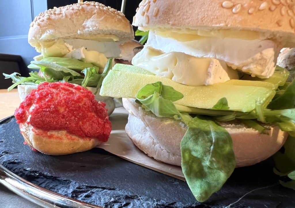 Beetroot and Mascarpone profiteroles