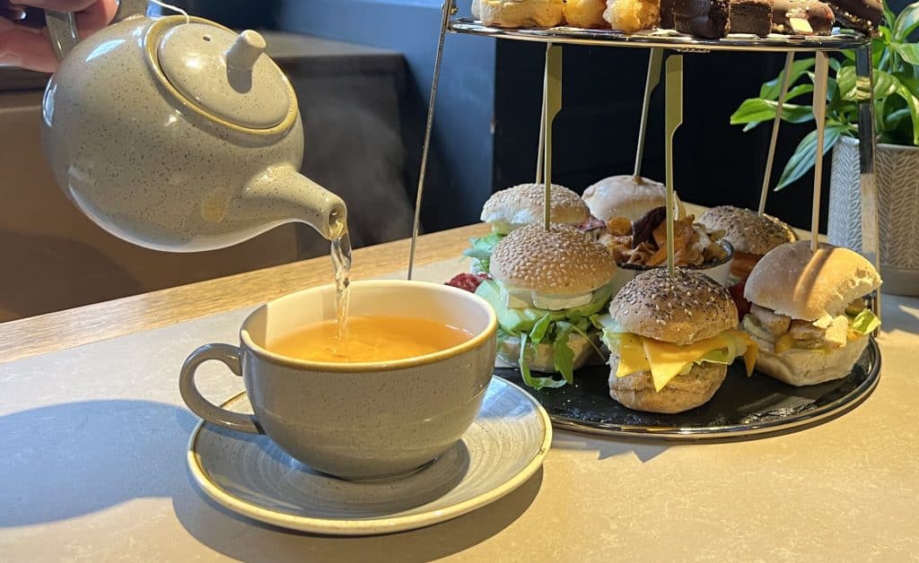 Afternoon Tea at Knight & Garter: green tea pouring