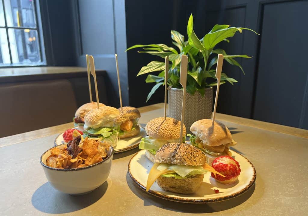 Vegetarian and non-vegetarian Batch rolls and roo vegetable crisps